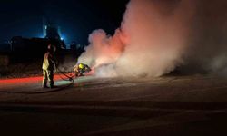Bandırma-Susurluk karayolunda araç yangını