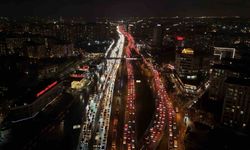 İstanbul'da yüzde 90'a ulaşan trafik havadan görüntülendi