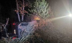 Şarampole uçan araçta bulunan 2 kişi yaralandı