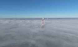 Sis içinde kalan 1915 Çanakkale Köprüsü'nde görsel şölen