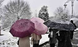 Çamlıca'da etkili olan kar yağışı havadan görüntülendi