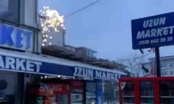 Tekirdağ'da elektrik telleri alev alarak kıvılcım saçtı