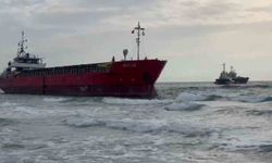 Tekirdağ'da karaya oturan gemi kurtarıldı