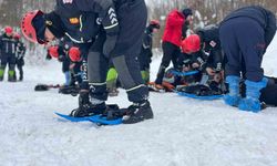 Zorlu kış şartlarında kurtarma tatbikatı