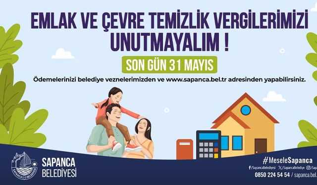 Sapanca'da Emlak Vergisi ödeme kolaylığı!