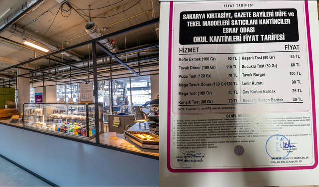 Sakarya’da kantin fiyatlarına güncelleme