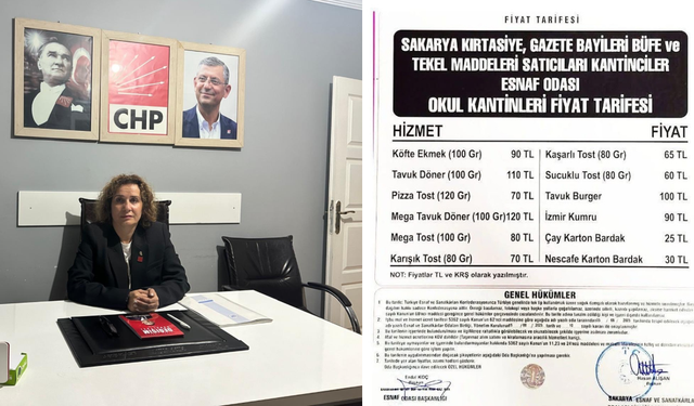 CHP Serdivan İlçe Başkanı Nalan Yedekçi: “Kantin fiyatları öğrencilerimizi mağdur ediyor”