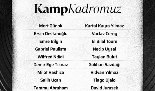 Beşiktaş'ın, Trabzonspor maçı kamp kadrosu belli oldu