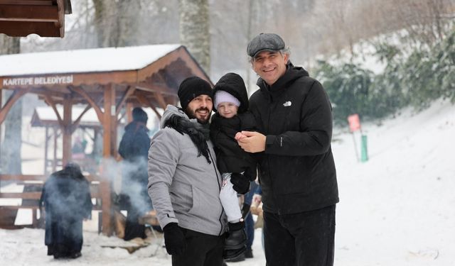 Kartepe'deki mesire alanı kışın da misafirlerini ağırlıyor