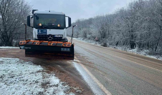 Kocaeli'de yoğun kar yağışı: Ekipler yolları açık tutmak için çalışıyor