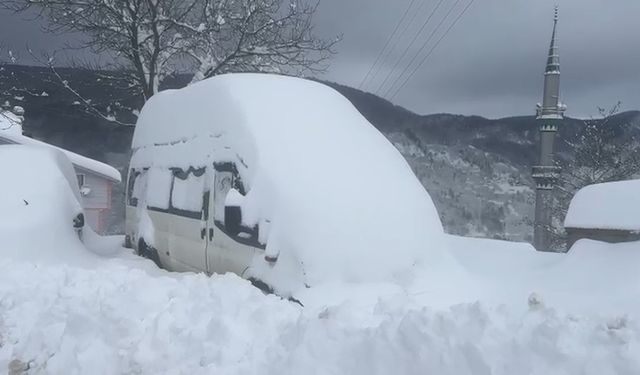 Sakarya'nın yüksek kesimlerinde kar kalınlığı 1 metreye ulaştı