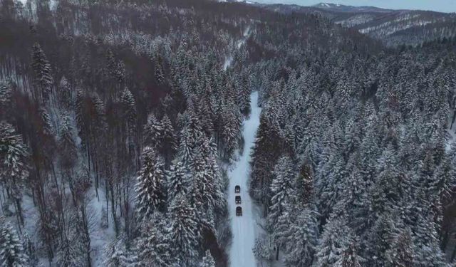 Beyaz örtünün keyfini UTV'lerle çıkardılar