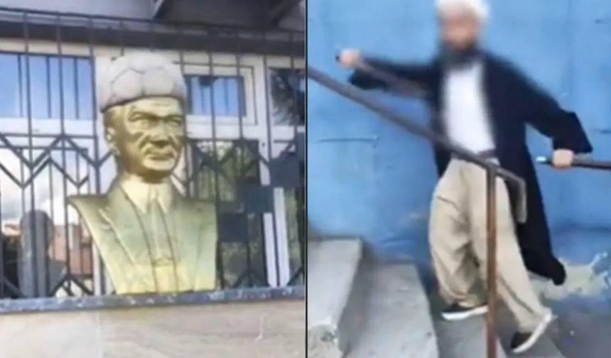 Atatürk büstüne provokasyon girişimi: M.Ç. tutuklandı