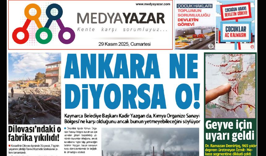 29 Kasım günün gazetesi
