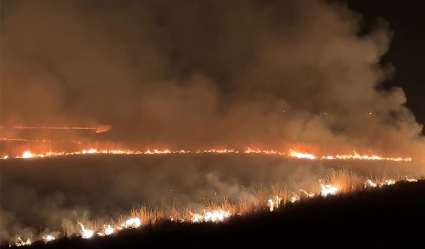 Nehil Sazlığı’ndaki yangın yerleşim yerlerini tehdit ediyor