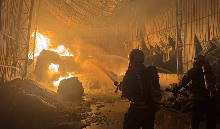 Kocaeli'de atık naylon deposunda yangın