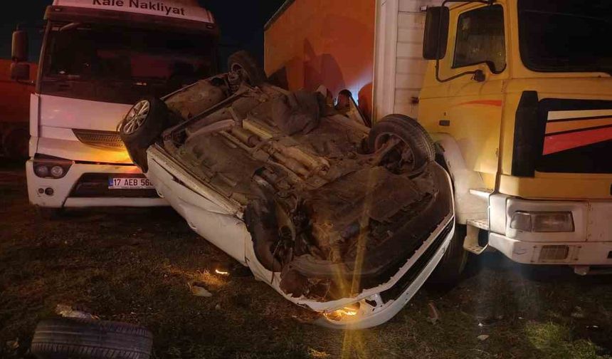 Takla atan otomobilden sağ çıktı