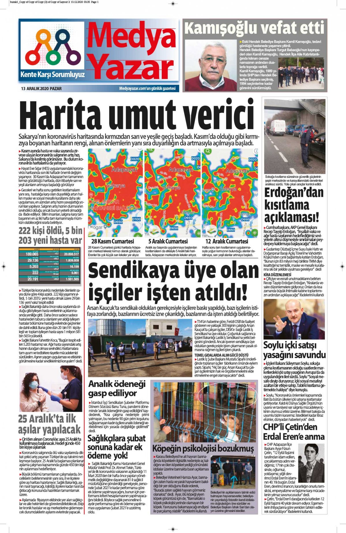 MedyaYazar - 13.12.2020 Manşeti