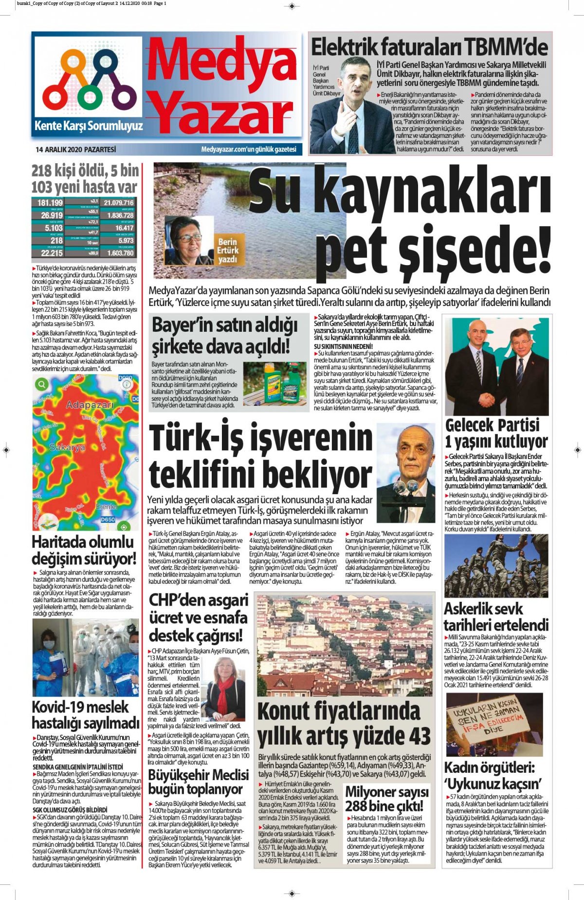 MedyaYazar - 14.12.2020 Manşeti