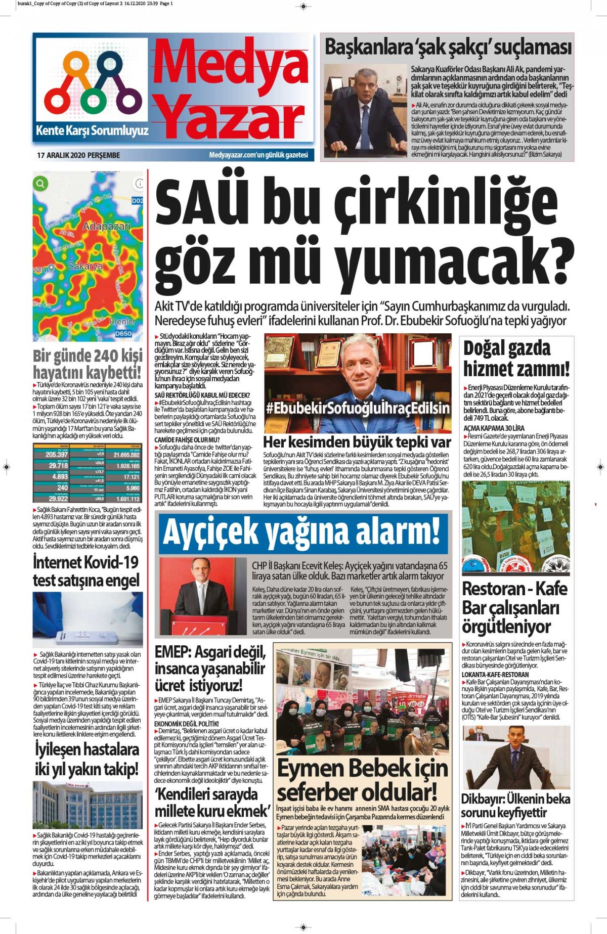 MedyaYazar - 17.12.2020 Manşeti