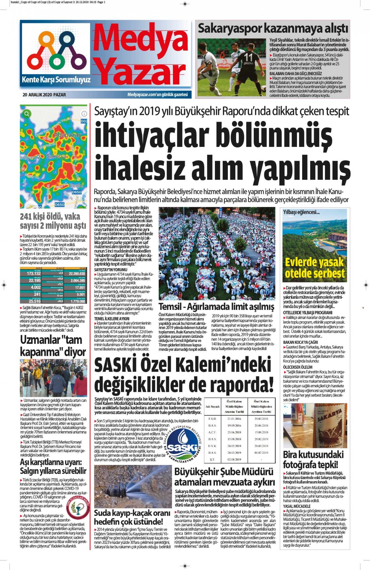 MedyaYazar - 20.12.2020 Manşeti