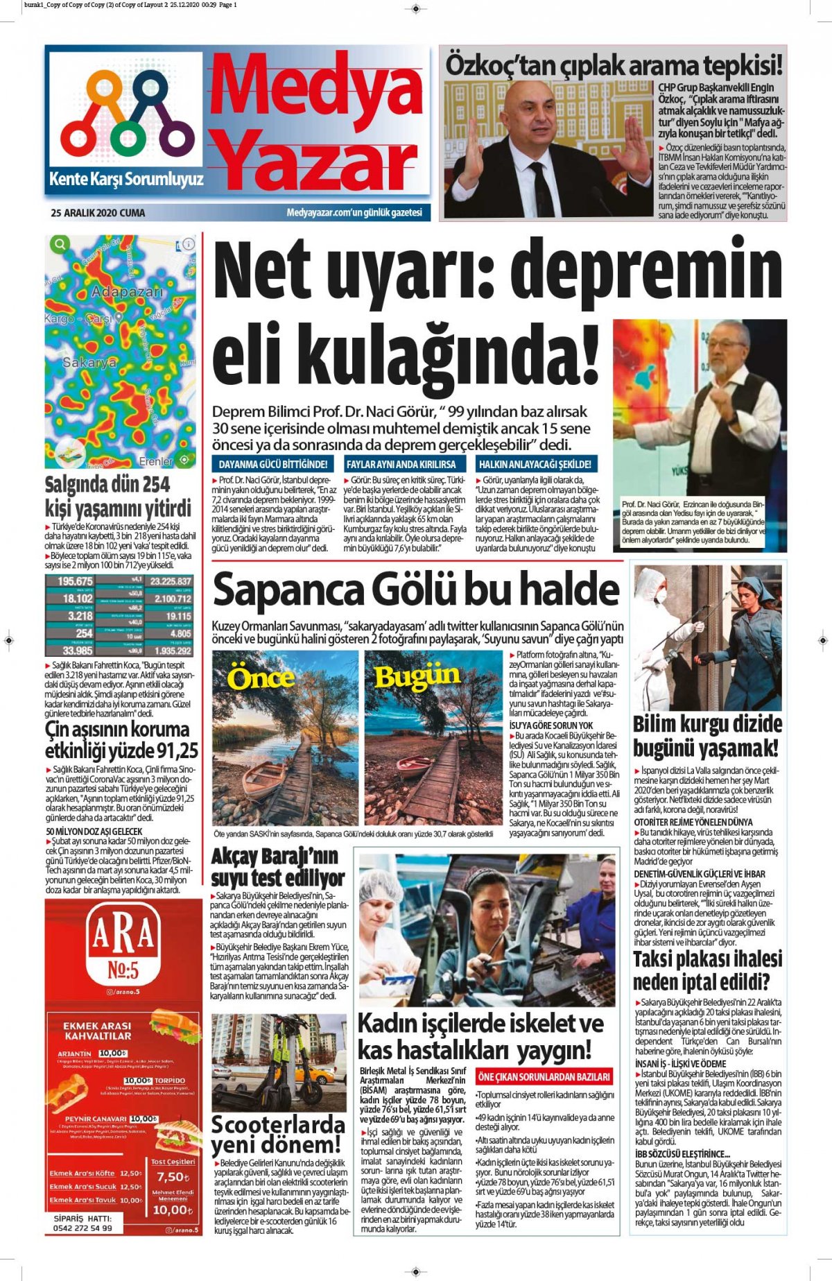 MedyaYazar - 25.12.2020 Manşeti