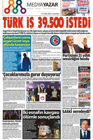 13 Aralık Cumartesi